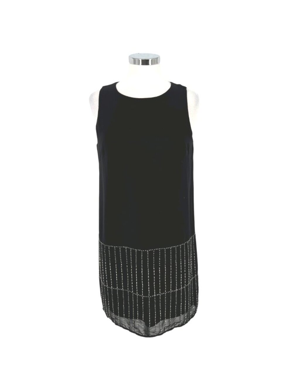 ASTR Black Beaded Sleeveless Shift Dress Party Cocktail Mini Length Size Medium